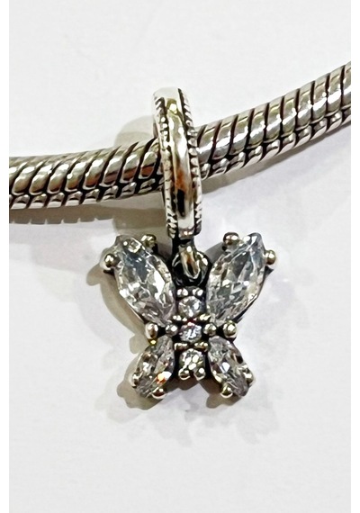 Yerli Üretim Renkli Kelebek Sallantılı Charm Gümüş 56798859
