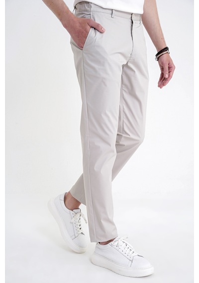 Comfort Fit Yan Cep Beli Lastikli %97 Pamuk Taş Pantolon P 1214