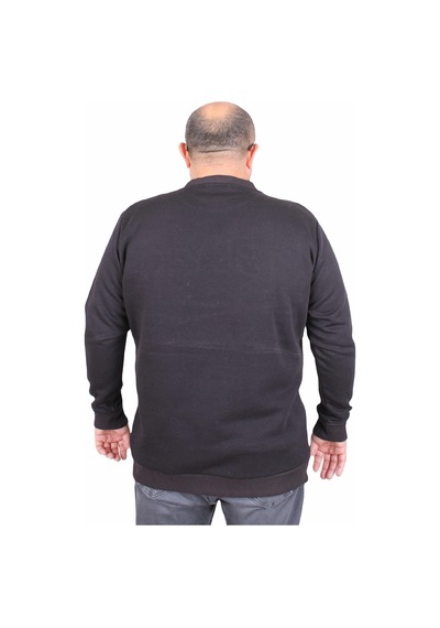Moc Grande Mocgrande Erkek Büyük Beden Sıfır Yaka 3ip Sweat Respect 24205 Sıyah Siyah