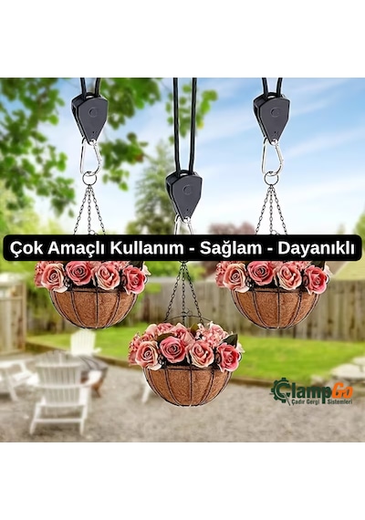 Otomatik Kilitlemeli Kamp Çadırı Ip Gergisi Düğüm Süz Tarp, Yan Tente Ve Branda Sabitleme Sistemi Siyah
