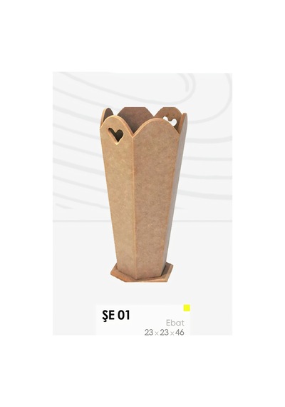 Ham Ahşap Şemsiyelik 46 Cm Boyanabilir Dekoratif Vazo & Şemsiye Standı Şe01