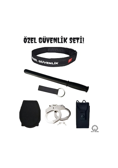 Özel Güvenlik Yazılı Palaska Seti Güvenlik Siyah