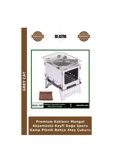 Premium Katlanır Mangal Akşamüstü Keyfi Doğa Sporu Kamp Piknik Bahçe Ateş Çukuru Belirtilmemiş
