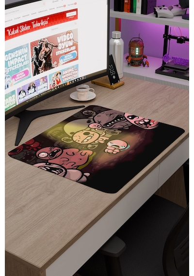 Binding Of Isacc Kaymaz Dikişli Kauçuk Oyuncu Mousepad V3 - 48x40 Xl Gaming Mouse Pad Fare Altlığı