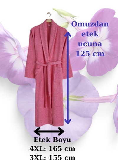 Gri Büyük Beden Şalyaka Cepli Bornoz