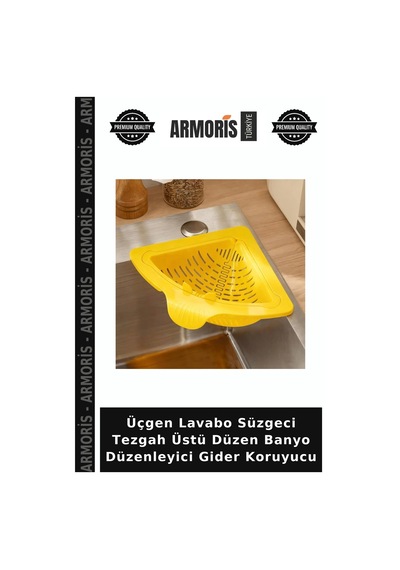 Üçgen Lavabo Süzgeci Tezgah Üstü Düzen Banyo Düzenleyici Gider Koruyucu Çok Renkli