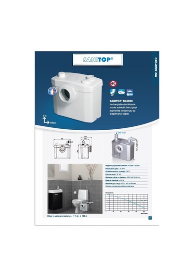 Sanitop - 1 Wc + 1 Ünite Fos.Tah Cihazı - 12 Lt