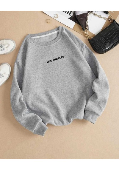 Kozia Outdoors Baskılı Oyaka Unisex Oversize Sweatşhirt Gri Gri