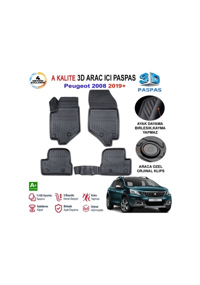 Peugeot 2008 3d Paspas Havuzlu Pro 2018 Sonrası