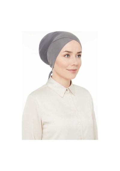 Melodi Scarf Fileli Dikişsiz Çapraz Bone Koyu Gri Koyu Gri