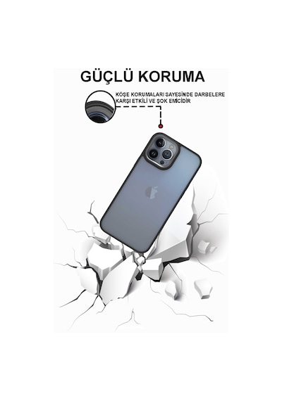 Apple Uyumlu iPhone 11 Pro Kapak Metal Kamera Korumalı Arkası Şeffaf Silikon Kılıf - Lila