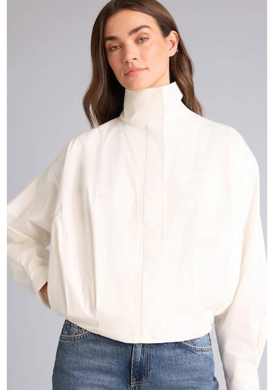Defacto Balloon Fıt Dik Yaka Poplin Blazer Ceket H0893ax26smwt81 Beyaz-wt81