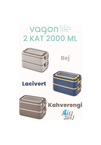 Vagonlife 2000 Ml 2 Kat Paslanmaz Çelik Çorba Kaseli Bento Lunch Box Yeni Nesil Sefer Tası -fflbox01029 Genel
