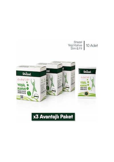 Shazel Yeşil Kahve Slim&fit 3 Gr 3 Adet Öğütülmüş