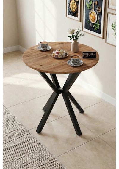 Yuvarlak Masa Atlantik Kahverengi 70 Cm Çok Renkli