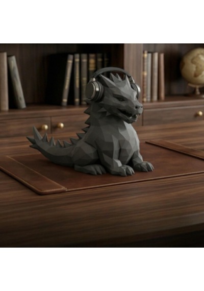 Happy3dworld Geometrik Ejderha Kulaklık Standı, 3d Baskı Heykel Gaming Aksesuarı