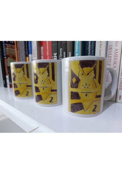 3'lü Kupa Bardak Seti - Baykuş Desenli Beyaz