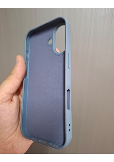 Apple Uyumlu iPhone 17 Logolu İçi Kadife Silikon Lansman Kılıf Füme