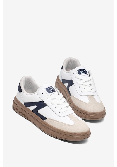 Tonny Black Rahat Kalıp Kauçuk Taban Bağcıklı Sneaker Kadın Beyaz Lacivert Sneaker Tbtyldz005 Beyaz - Lacivert