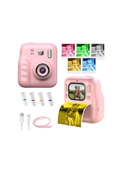 Hd - 133 - Ekranlı Çocuk Fotoğraf Makinesi Video Kayıt Ve Baskı Kağıdı - Csmtex - Kalem li