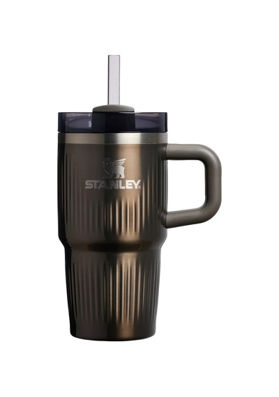 Quencher H2.0 Fluted Tumbler Pipetli Termos Bardak 0,60 L 20 Oz - Pale Gold Shine Kahverengi