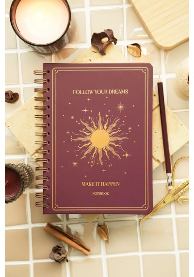 Bullet Journal Edition A5 15x21 Cm Spiralli Noktalı Tarihsiz Not Defteri Güneş