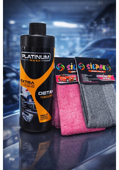 İkili Temizlik Seti Platınum Detay Temizleyici Ve Silpak Mikrofiber Zor Kir Bezi