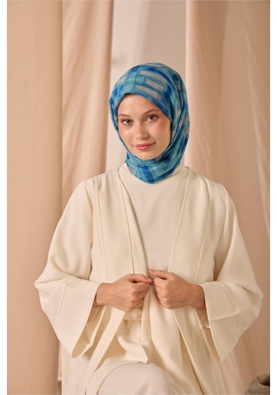 Silk Home Soft Eşarp 73096-20 Turkuaz, Saks, Gümüş, Yeşil