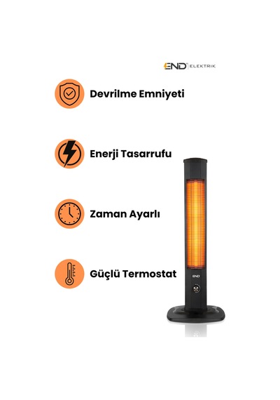 Minisan Kule Tipi Mikatronik Dik Isıtıcı 2000 W Termostatlı Devrilme Emniyetli Elektrikli Soba