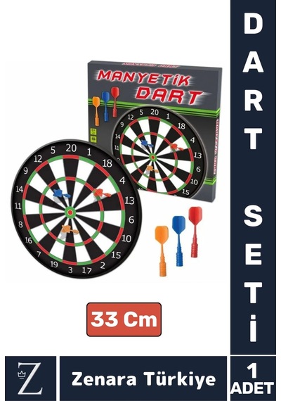 Premium Genç Yetişkin Çocuk Oyun Eğlenceli Dekoratif Güvenli Zararsız Manyetik Uçlu Dart Seti 33 Cm