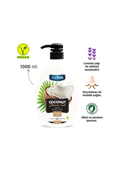 Deep Fresh Duş Jeli Coconut 1 L Acai Üzümü