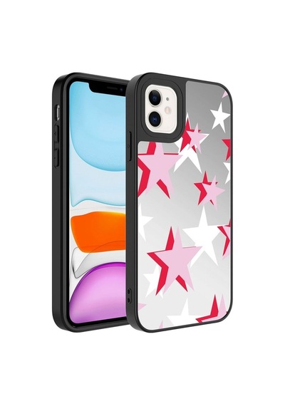 Apple Uyumlu iPhone 12 Kılıf Aynalı Desenli Kamera Korumalı Parlak Zore Mirror Kapak Yıldız
