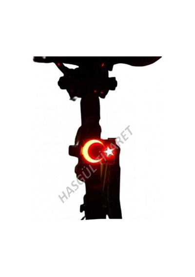 Hsgl Bisiklet Stop Lambası Ay Yıldızlı Usb Şarjlı Arka Işık Led Mavi - Beyaz - Kırmızı