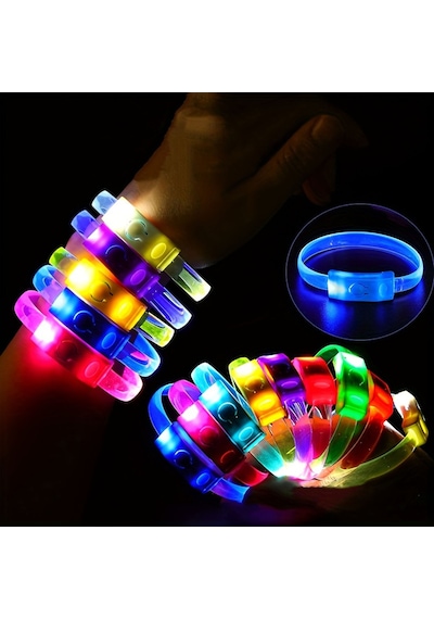Festival &amp Parti Led Bileklik 3 Farklı Mod Işıklı 1 Adet