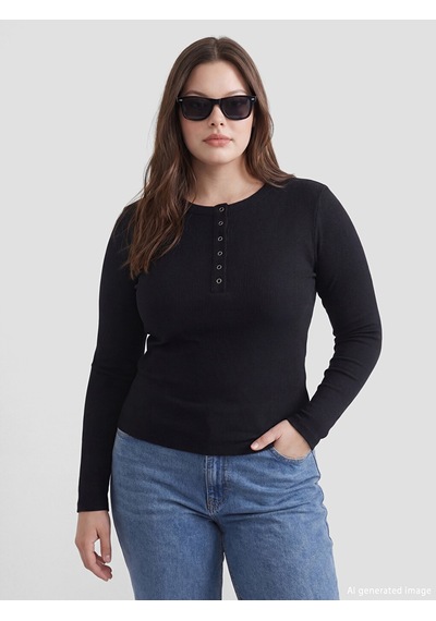Lcw Everyday Siyah Bisiklet Yaka Fitilli Kadın Body