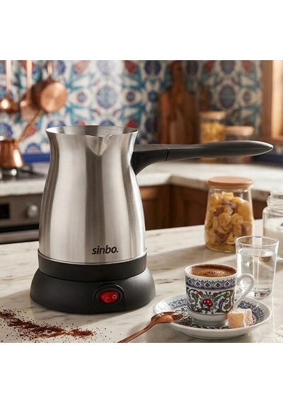 Çelik Elektrikli Cezve Türk Kahve Makinesi - 6fincan 500ml 360 Kablosuz Kullanım Katlanır Kulp Scm-9038 5580 Çok Renkli