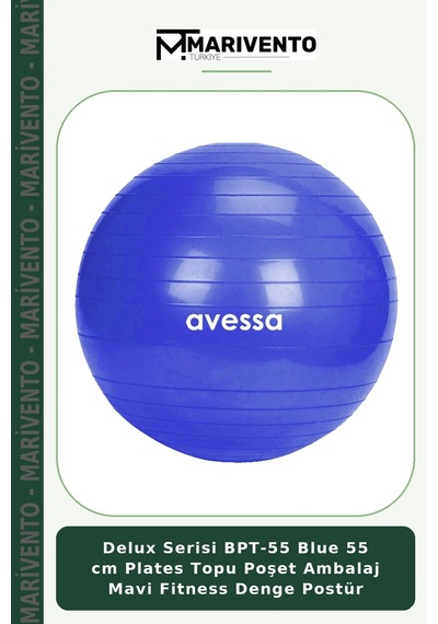 Delux Serisi Bpt-55 Blue 55 Cm Plates Topu Poşet Ambalaj Mavi Fitness Denge Postür