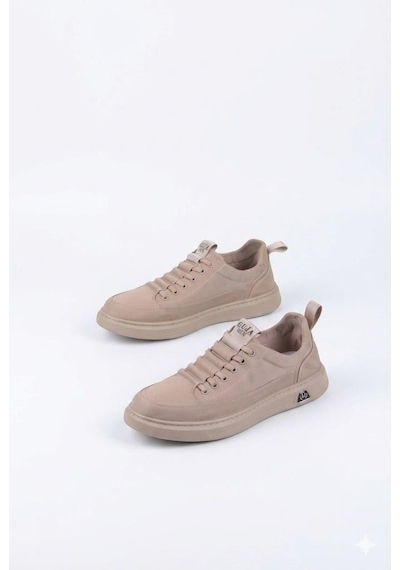 Guja 26y510-2 Rahat Kauçuk Taban Tekstil Lastik Bağcıklı Sneaker Erkek Ayakkabı Bej