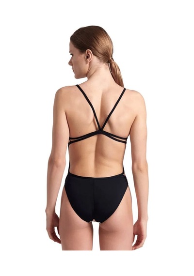 Arena Multi Stripes Swimsuitalylace Back Kadın Yüzücü Mayosu 007158560 Siyah