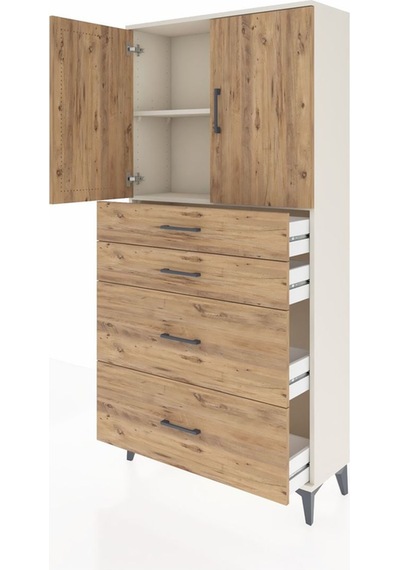 Arges Dolap 2 Raflı 4 Çekmeceli 2 Kapaklı 88x30x182 Aytaşı-çam Aytaşı Arges Dolap 2 Raflı 4 Çekmeceli 2 Kapaklı 88x30x182 Aytaşı-çam Aytaşı