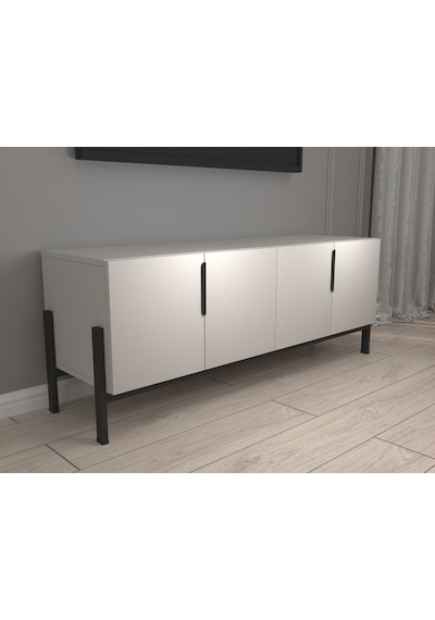 Konkre Mdflam Tv Ünitesi 142x36x55h Cm Gri