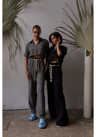 Mai Collection Mai Studios Co. Olympos Halatlı Siyah Müslin Takım Siyah