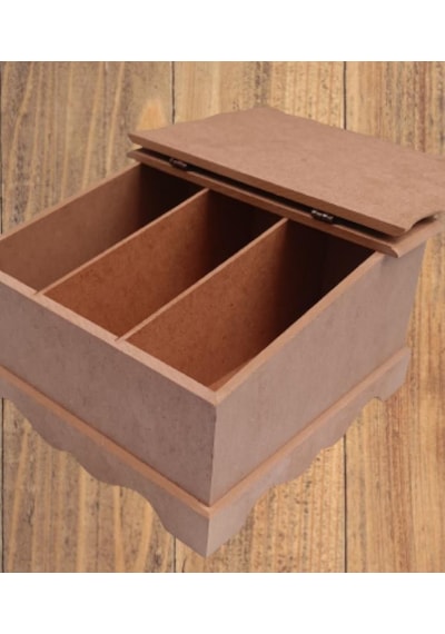 1448bng90068hobi Dekoratif Çay Kutusu Ahşap Mdf Ham El Yapım