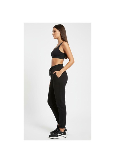 The Kadın Siyah 2 İplik Pamuklu Dar Paça Eşofman Altı - Esnek Fit Kesim Jogger Siyah