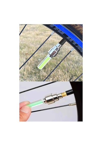 Led Işıklı Bisiklet Ön Far Arka Stop Aydınlatma Işığı Ve Yeşil Sipob Kapağı Haraketli Fotosel Sensörlü Çok Renkli