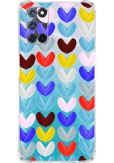 Prinrify Oppo A72 Uyumlu Water Color 1 Baskılı Şeffaf Köşe Korumalı Antişok Kılıf
