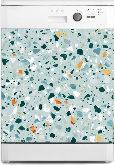 Bulaşık Makinesi Sticker Kaplama Beyaz Eşya Kaplama Terrazzo