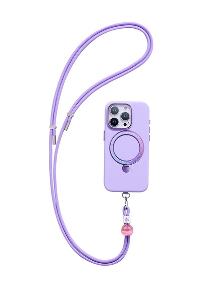 Pynana Charm Serisi 2 İn 1 Halat Telefon Boyun Askı İpi Mor