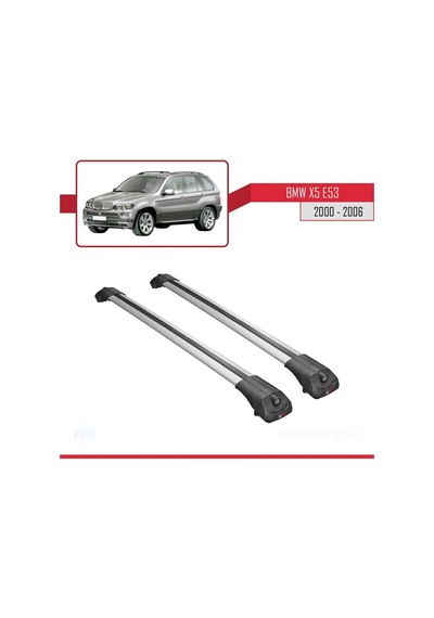 Bmw X5 E53 2000-2006 Arası İle Uyumlu Ace-1 Ara Atkı Tavan Barı Gri