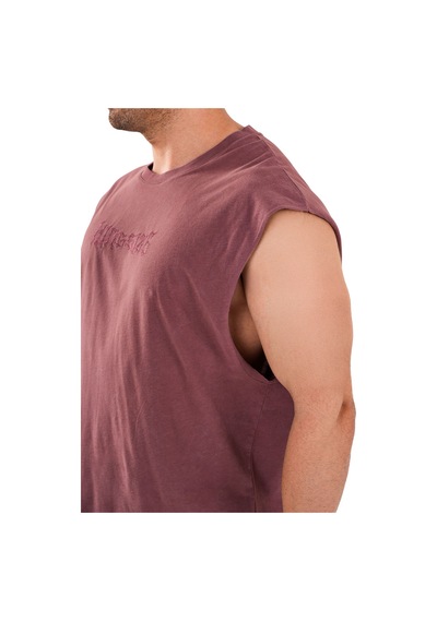 Kingsize Nutrition Kingsize Darksteel Antik Yıkamalı Kolsuz T-shirt Bordo Bordo